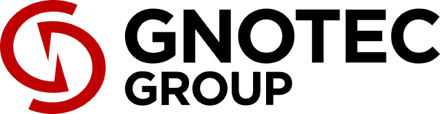 Gnotec Group logo, black and red